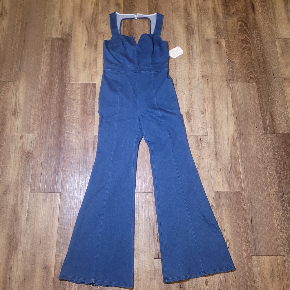 NWTS Altar'd State Denim Bell Bottom Jumpsuit